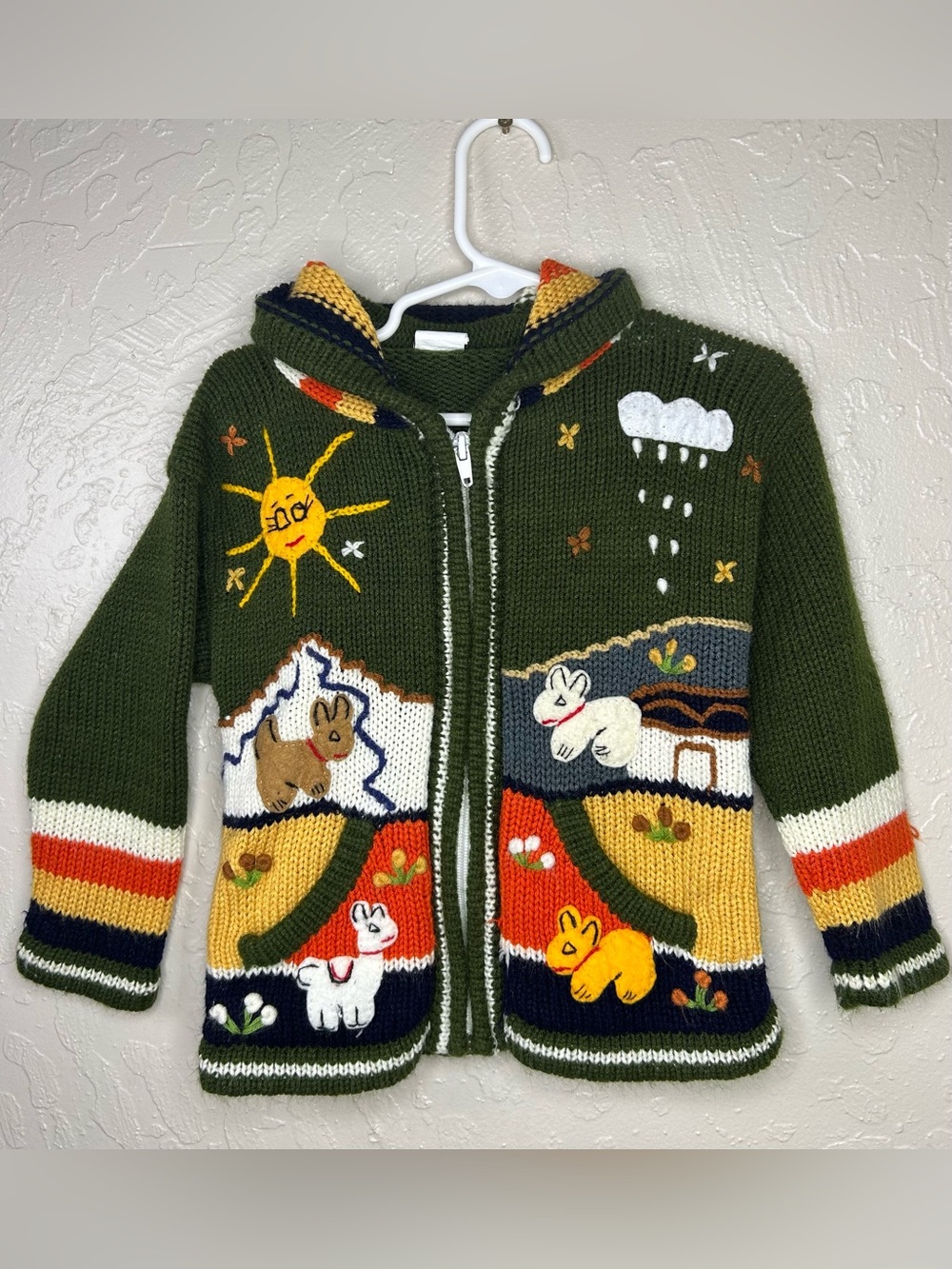 Isabella Mia SweaterHand-Knit Peruvian Arpillera 3D size 4